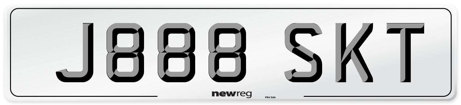 J888 SKT Number Plate from New Reg